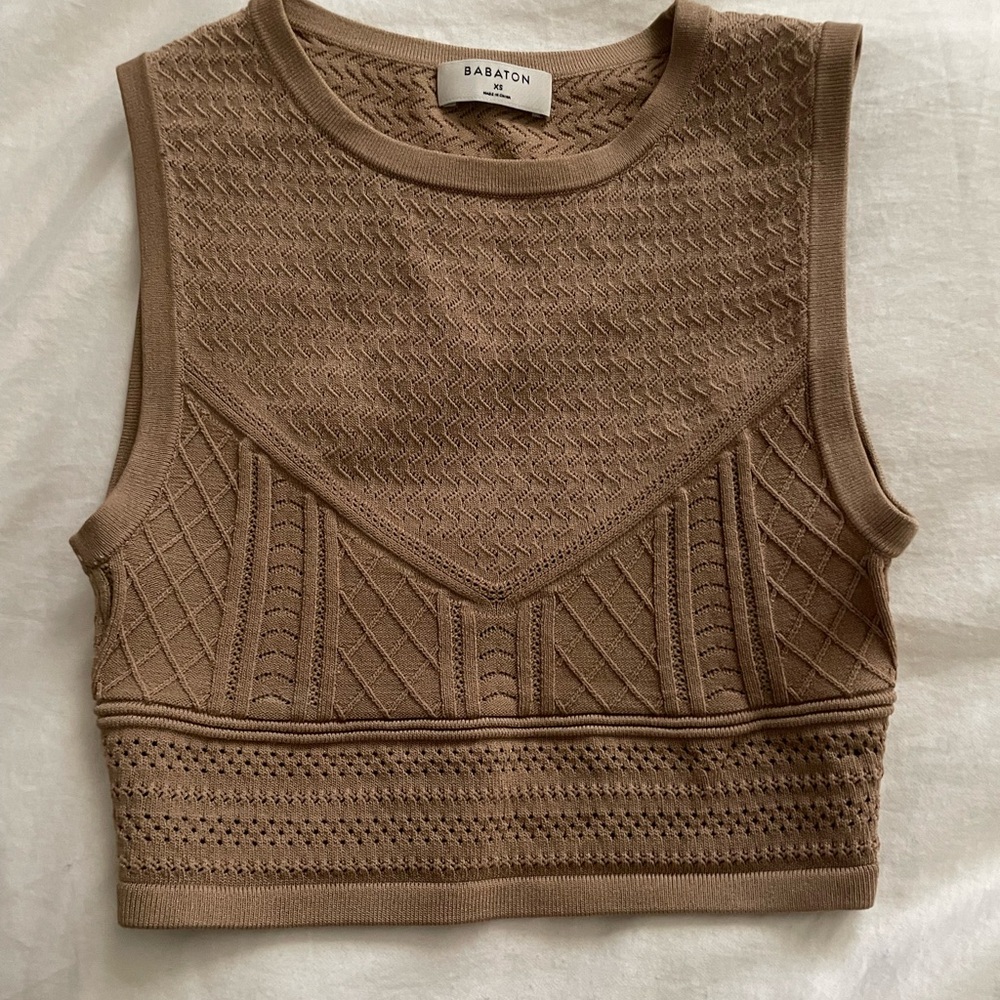 Babaton Brown Textured Women's Top